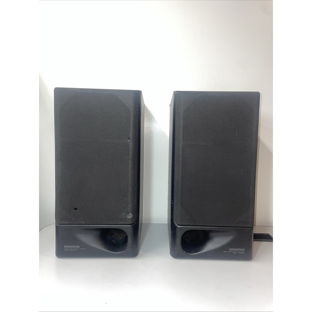 Vintage Kenwood LS-711‎ Rare Black Wood Shelve Compact 2 Way Speakers System